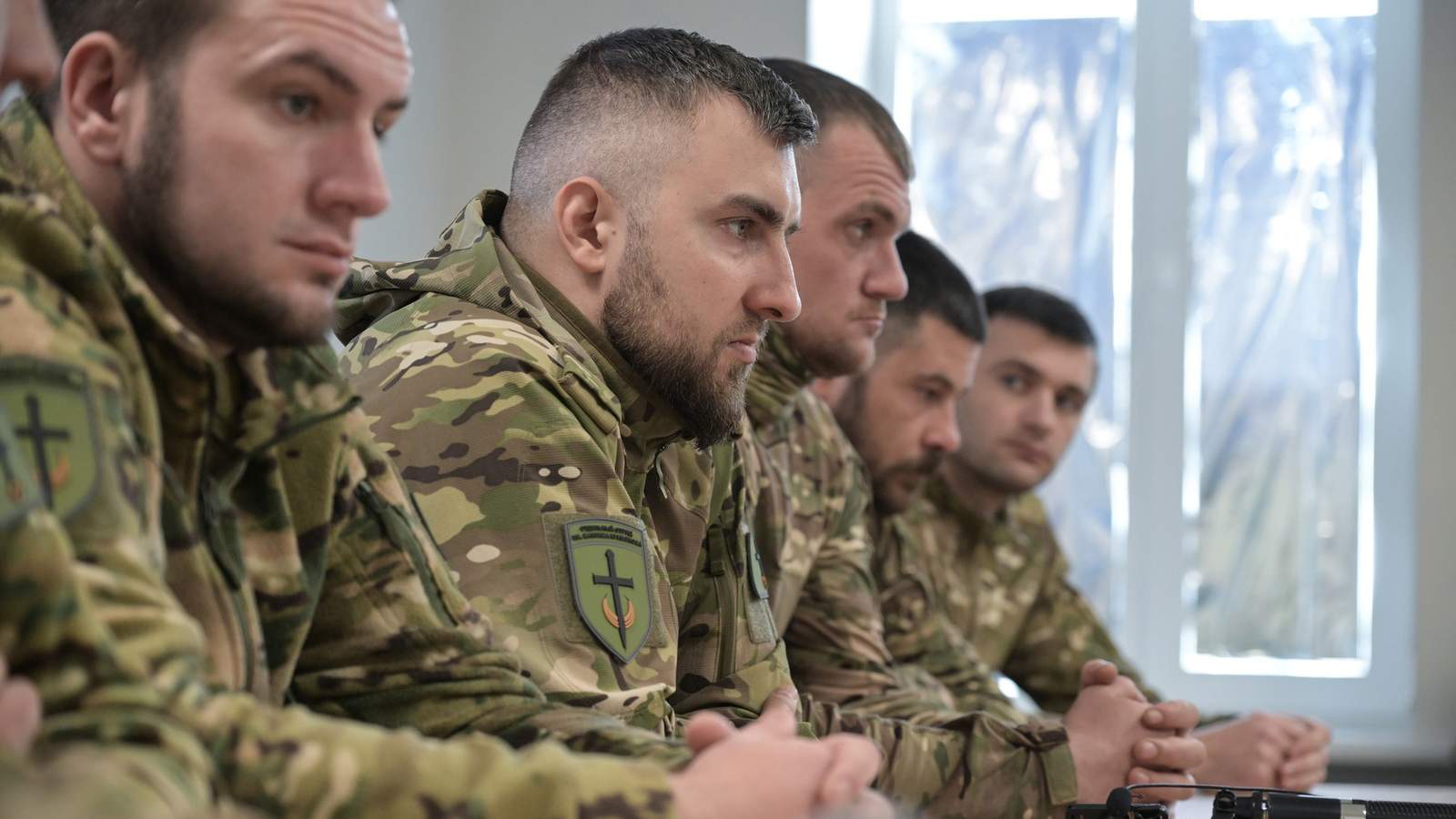 Военнослужащие добровольческого отряда имени Максима Кривоноса на встрече с журналистами. Запорожская область, Украина. 20 марта 2025 года. Фото: Константин Михальчевский / Спутник / Profimedia
