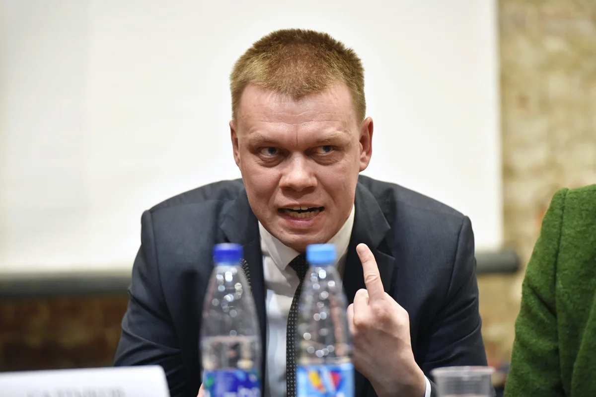 Евгений Ступин во время пресс-конференции на тему «Суд над лидером движения «За новый социализм» в Сахаровском центре, Москва, 28 апреля 2021 года. Фото: Юрий Мартьянов / Коммерсантъ / Sipa USA / Vida Press