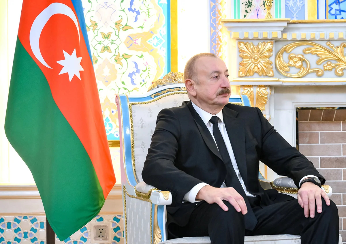 Президент Азербайджана Ильхам Алиев, Душанбе, Таджикистан, 9 октября 2025 года. Фото: Григорий Сысоев / Sputnik / EPA