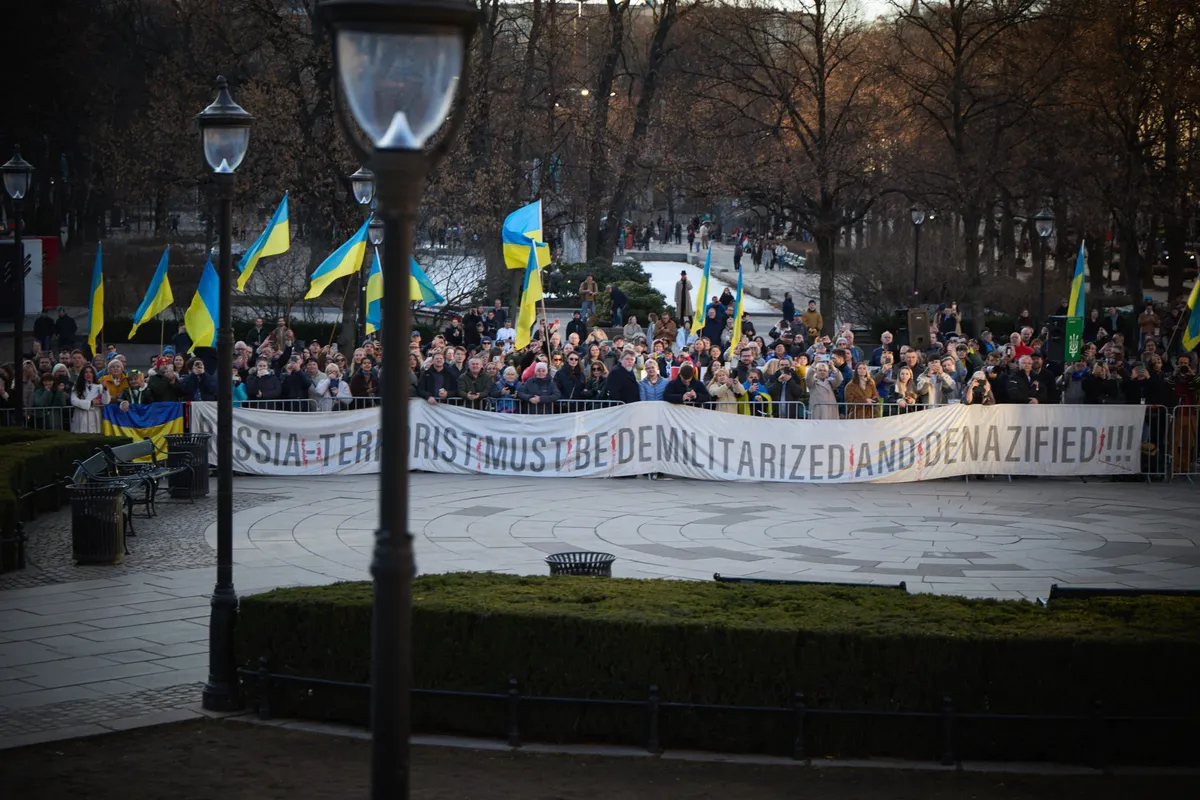 A pro-Ukrainian demonstration in Oslo, Norway, 20 March 2025. Photo: Telegram / Zelensky Official