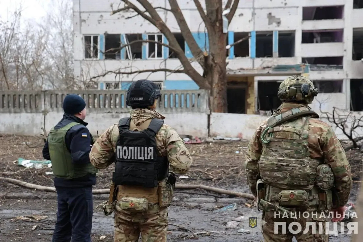 The aftermath of the attack on Dnipro. Photo: Ukrainian National Police