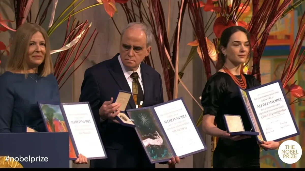 Belarusian activist Bialiatski, Russia’s human rights group Memorial and Ukrainian Centre for Civil Liberties receive Nobel Peace Prize medals in Oslo
