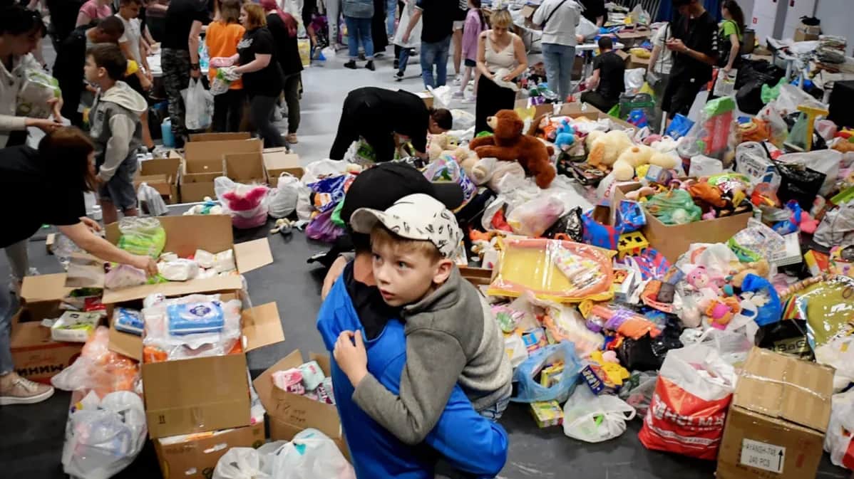 Russians evacuated from their homes near the Ukrainian border at a temporary shelter in the regional capital, 3 June 2023. Photo: Olga Maltseva / AFP / Scanpix / LETA