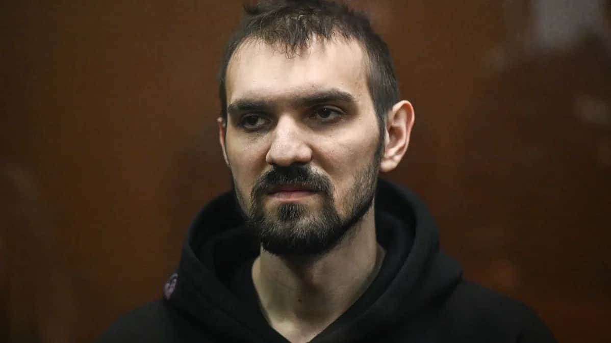 Stand-up comedian Artemy Ostanin in court in Moscow, 19 March 2025. Photo: Kristina Kormilitsyna / Sputnik / Imago Images / Scanpix / LETA