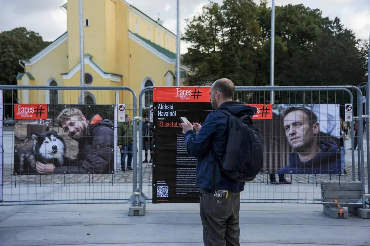 Выставка «Faces of Russian resistance» в Берлине, открытие которой состоялось 7 октября 2023 года. Фото: Telegram