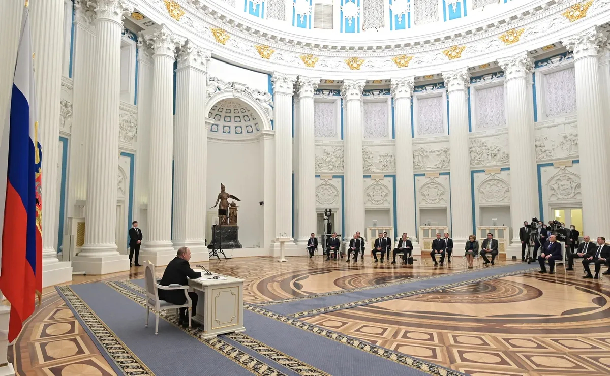 Заседание Совета Безопасности, 21 февраля, 2022 года. Фото: Сайт Президента России