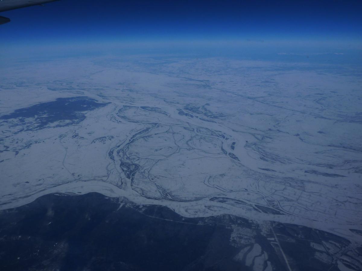 Остров Тарабаров (на фото выше центра) и Большой Уссурийский остров (на фото от центра к правому краю). Фото: Wikimedia Commons , CC BY-SA 3.0