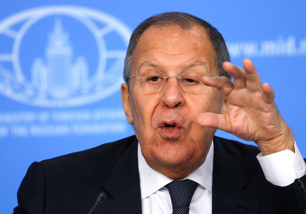 Министр иностранных дел России Сергей Лавров во время ежегодной пресс-конференции в Москве, 14 января 2025 года. Фото: Юрий Кочетков / EPA