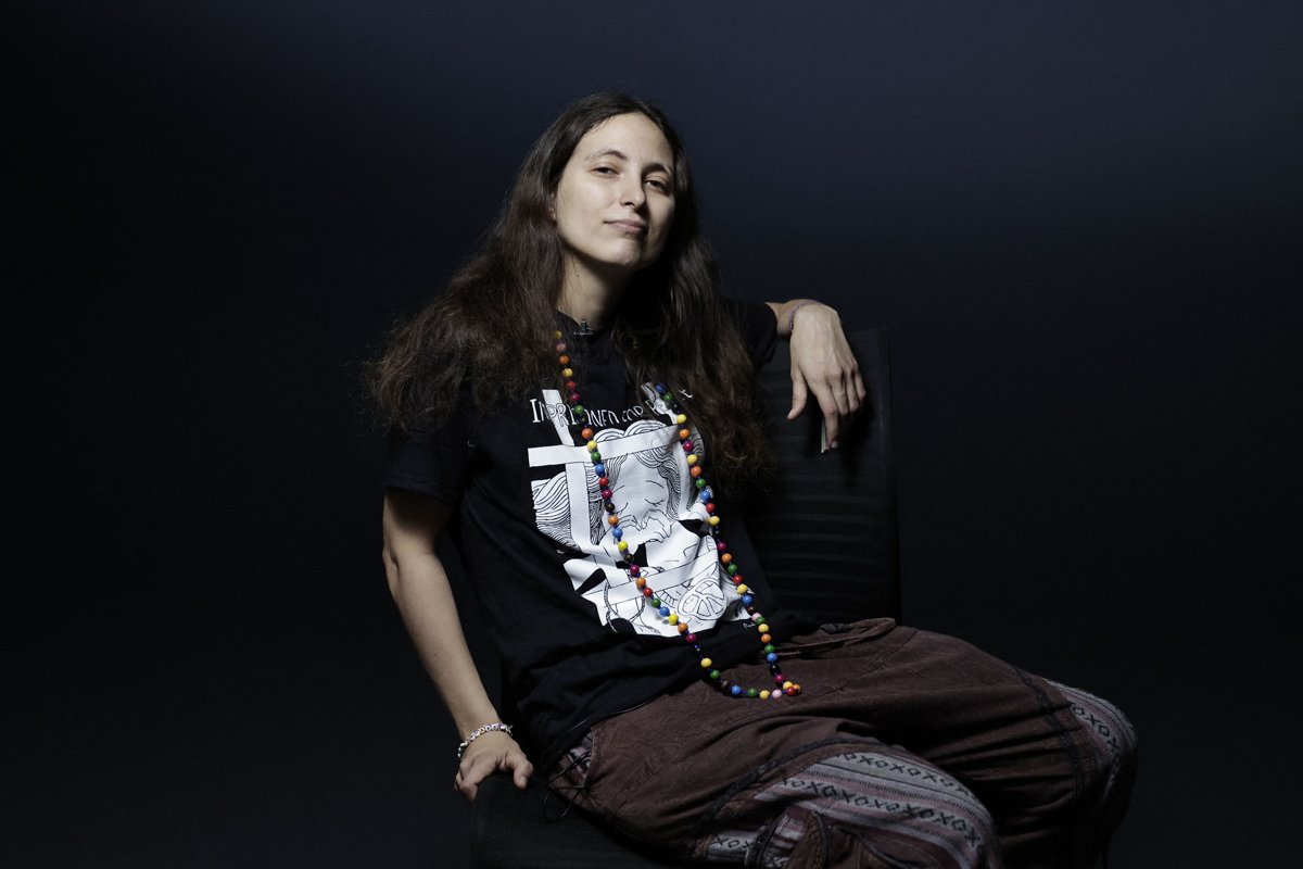 Саша Скочиленко, декабрь 2024 года. Фото: Stephane de Sakutin / AFP / Scanpix / LETA